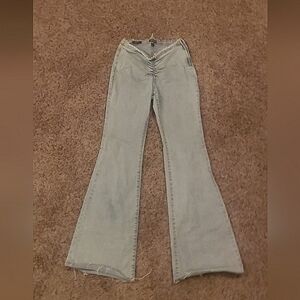 light washed flare jeans